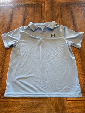 Under Armour Light Blue Boys' Performance Polo with Logo